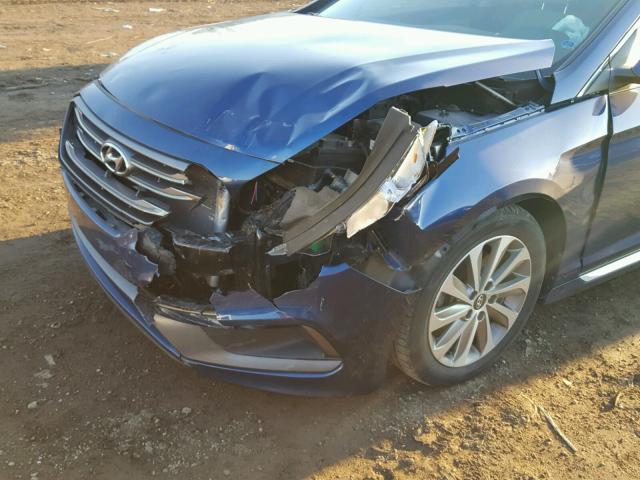 5NPE34AF1GH298272 - 2016 HYUNDAI SONATA SPO BLUE photo 9