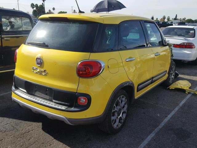 ZFBCFADH6EZ004724 - 2014 FIAT 500L TREKK YELLOW photo 4