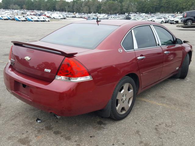 2G1WD58C779166373 - 2007 CHEVROLET IMPALA SUP RED photo 4