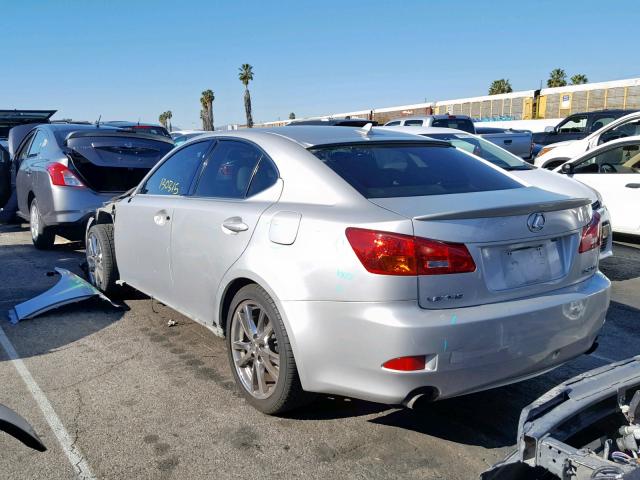 JTHBK262082075223 - 2008 LEXUS IS 250 SILVER photo 3