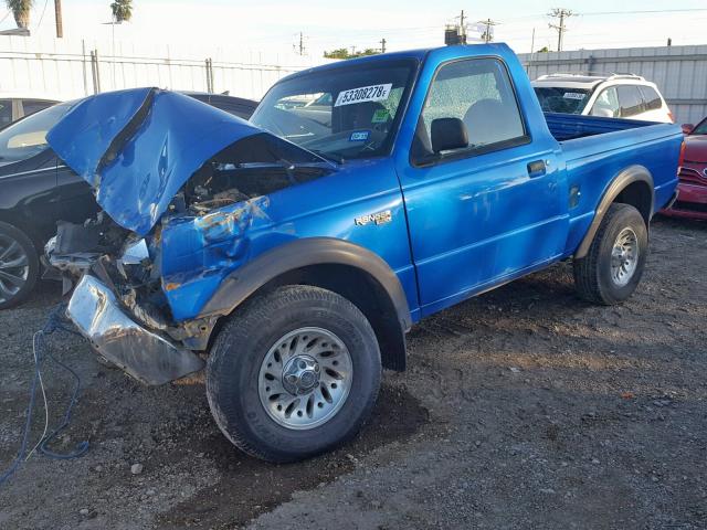 1FTYR11V7XPC01291 - 1999 FORD RANGER BLUE photo 2