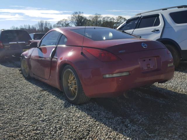 JN1BZ34D78M700280 - 2008 NISSAN 350Z COUPE RED photo 3