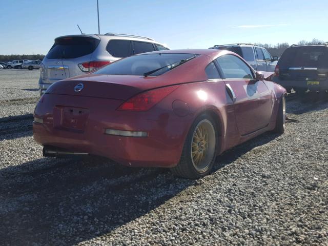 JN1BZ34D78M700280 - 2008 NISSAN 350Z COUPE RED photo 4
