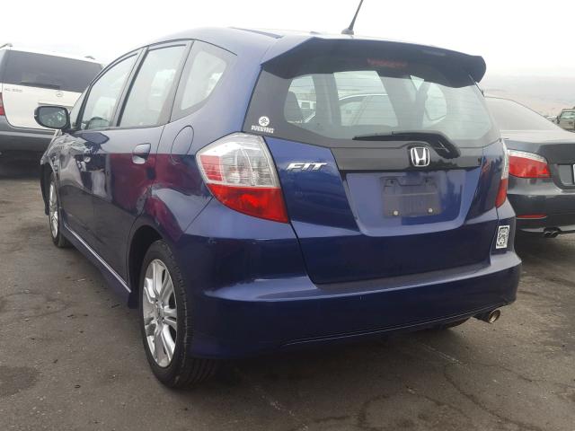 JHMGE8H55BC013339 - 2011 HONDA FIT SPORT BLUE photo 3