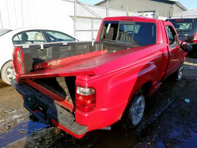 1FTZR11U74PA27973 - 2004 FORD RANGER RED photo 4