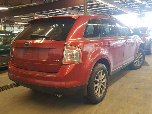 2FMDK38C87BA46188 - 2007 FORD EDGE SEL BURGUNDY photo 4