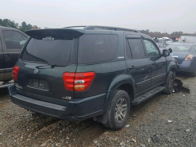 5TDZT38A94S235139 - 2004 TOYOTA SEQUOIA LI GREEN photo 4