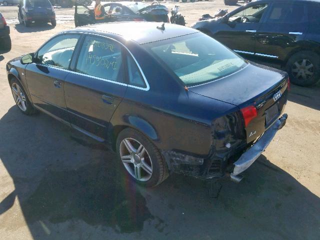 WAUDF78E18A046464 - 2008 AUDI A4 2.0T QU BLACK photo 3