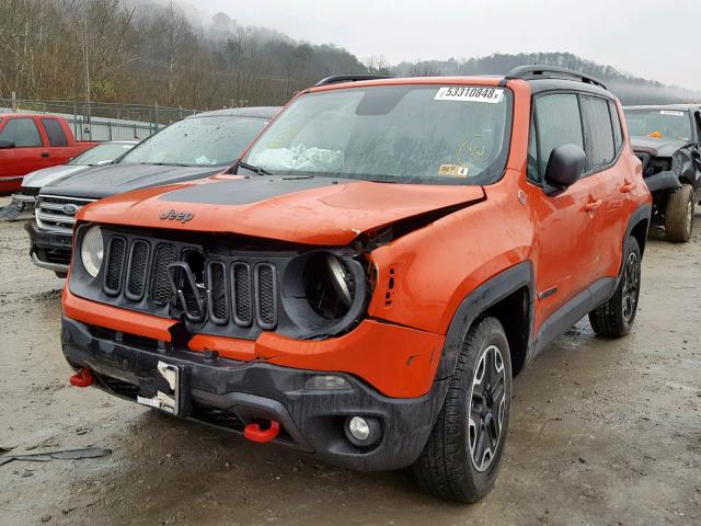 ZACCJBCT1GPD44999 - 2016 JEEP RENEGADE T ORANGE photo 2