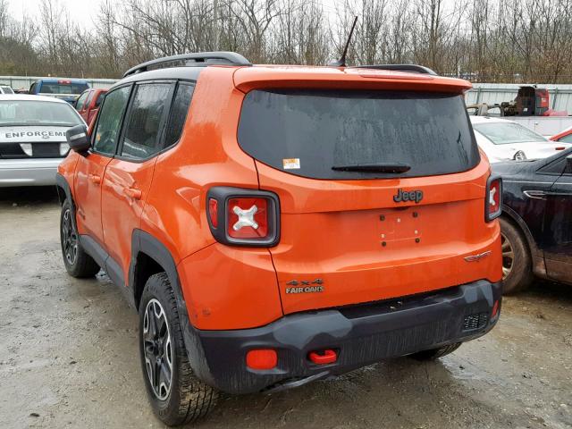 ZACCJBCT1GPD44999 - 2016 JEEP RENEGADE T ORANGE photo 3