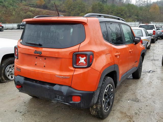 ZACCJBCT1GPD44999 - 2016 JEEP RENEGADE T ORANGE photo 4