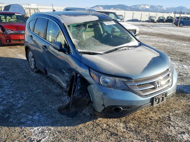 2HKRM4H76EH696524 - 2014 HONDA CR-V EXL BLUE photo 1