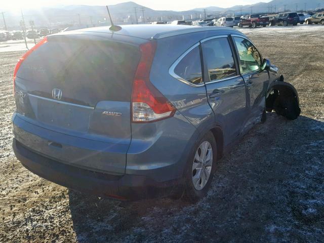 2HKRM4H76EH696524 - 2014 HONDA CR-V EXL BLUE photo 4