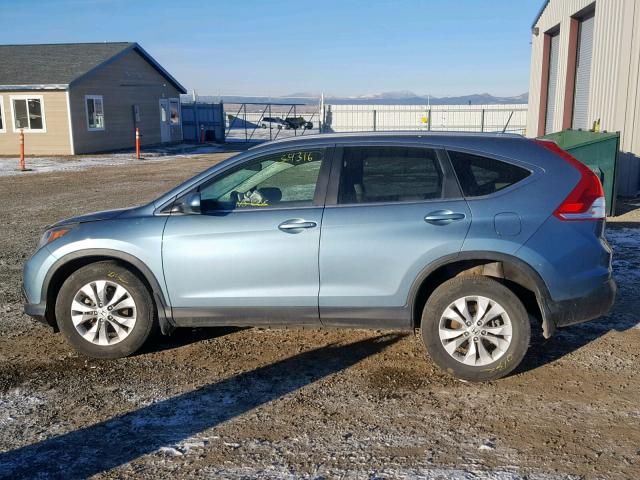 2HKRM4H76EH696524 - 2014 HONDA CR-V EXL BLUE photo 9