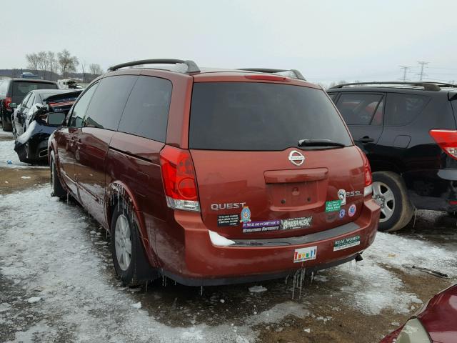 5N1BV28U94N366136 - 2004 NISSAN QUEST S MAROON photo 3