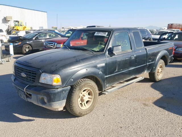 1FTYR14E69PA21735 - 2009 FORD RANGER SUP BLACK photo 2