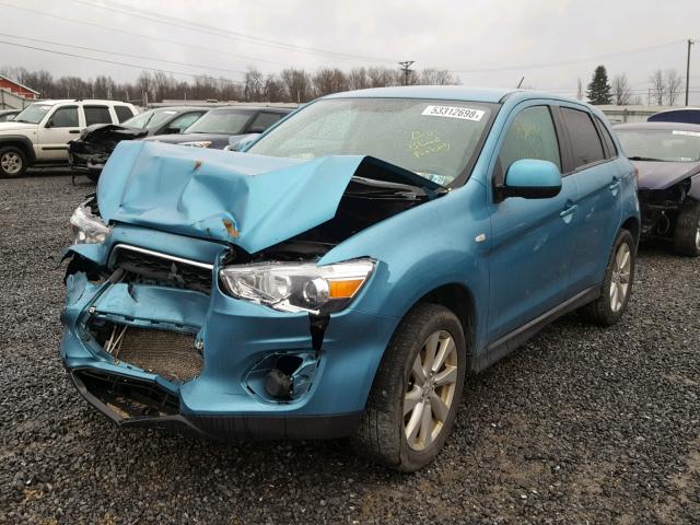 4A4AR3AU6EE029308 - 2014 MITSUBISHI OUTLANDER BLUE photo 2