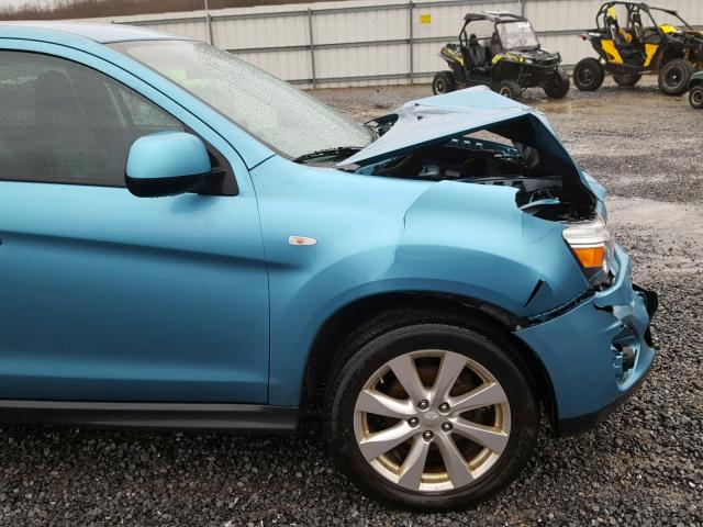 4A4AR3AU6EE029308 - 2014 MITSUBISHI OUTLANDER BLUE photo 9