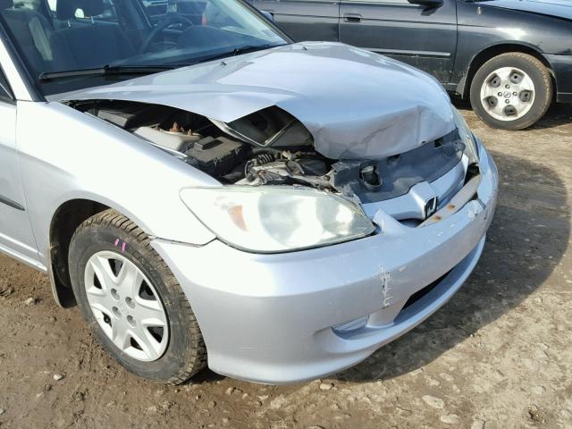 2HGES16335H598127 - 2005 HONDA CIVIC DX V SILVER photo 9