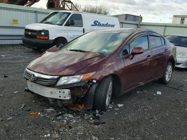 2HGFB2F99CH539014 - 2012 HONDA CIVIC EXL MAROON photo 2