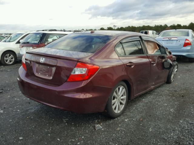 2HGFB2F99CH539014 - 2012 HONDA CIVIC EXL MAROON photo 4