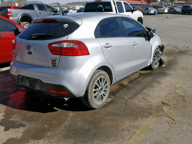 KNADN5A37E6320233 - 2014 KIA RIO EX SILVER photo 4