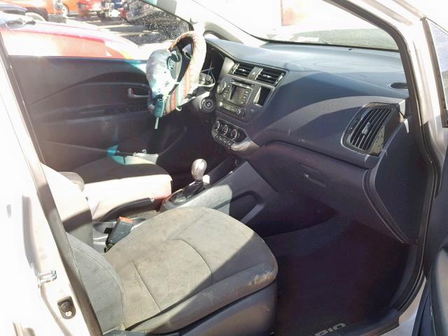 KNADN5A37E6320233 - 2014 KIA RIO EX SILVER photo 5