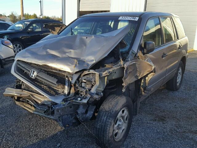 2HKYF18175H527631 - 2005 HONDA PILOT LX GOLD photo 2