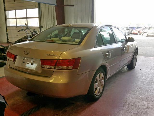 5NPET46C88H354661 - 2008 HYUNDAI SONATA GLS BEIGE photo 4