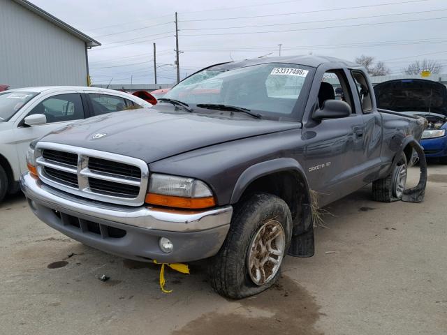 1B7GG42N32S595654 - 2002 DODGE DAKOTA SLT GRAY photo 2