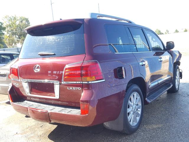 JTJHY00W384000365 - 2008 LEXUS LX 570 RED photo 4