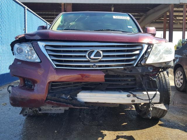 JTJHY00W384000365 - 2008 LEXUS LX 570 RED photo 9