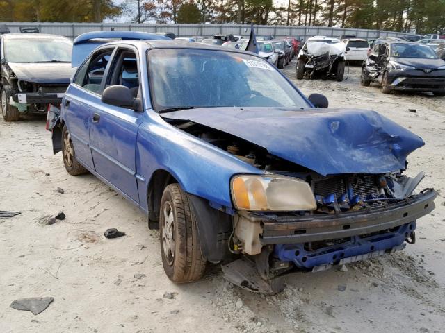 KMHCG45C12U350182 - 2002 HYUNDAI ACCENT GL BLUE photo 1