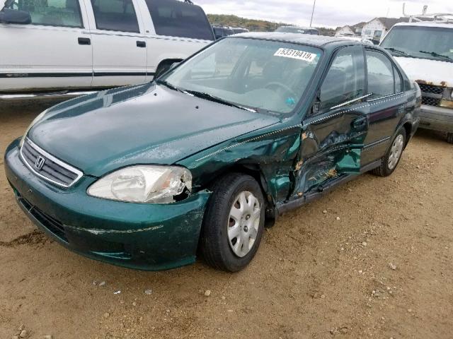 2HGEJ6618YH514645 - 2000 HONDA CIVIC BASE 绿色 照片 2