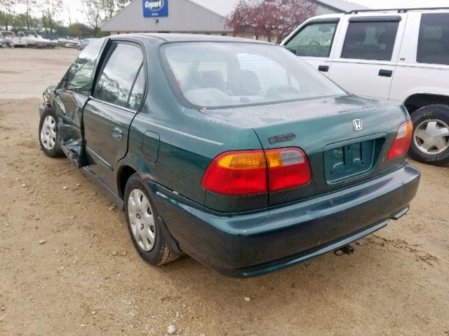 2HGEJ6618YH514645 - 2000 HONDA CIVIC BASE 绿色 照片 3