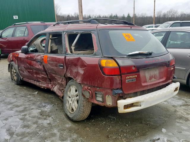 4S3BH675937646266 - 2003 SUBARU LEGACY OUT RED photo 3