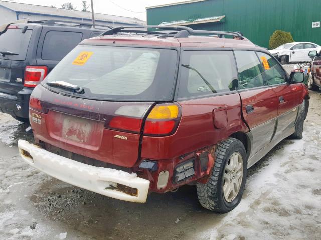 4S3BH675937646266 - 2003 SUBARU LEGACY OUT RED photo 4