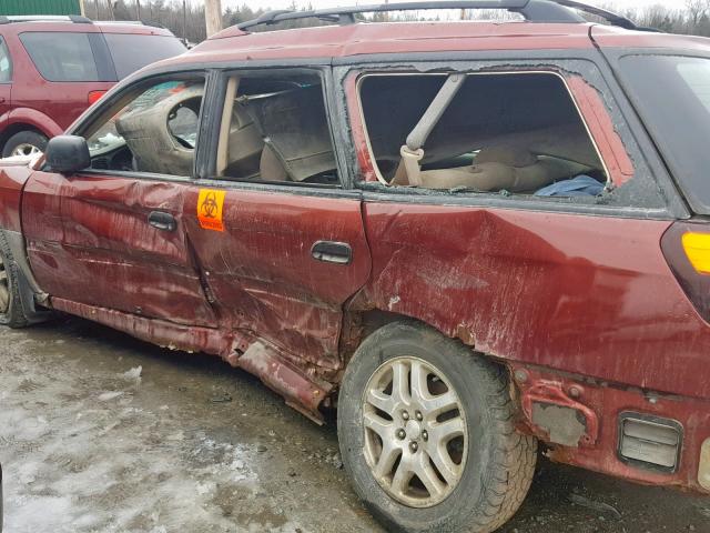 4S3BH675937646266 - 2003 SUBARU LEGACY OUT RED photo 9