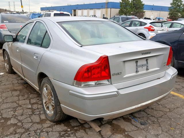 YV1RH592652484201 - 2005 VOLVO S60 2.5T SILVER photo 3