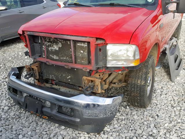 1FTSW31P04EC91578 - 2004 FORD F350 SRW S RED photo 9