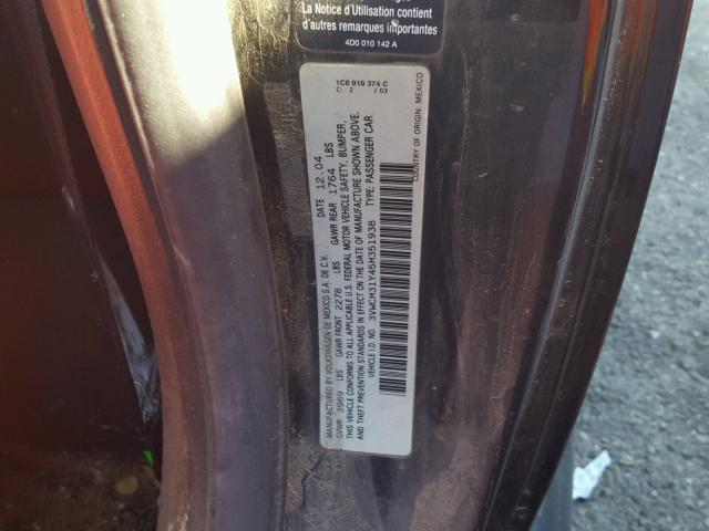 3VWCM31Y45M351938 - 2005 VOLKSWAGEN NEW BEETLE GRAY photo 10