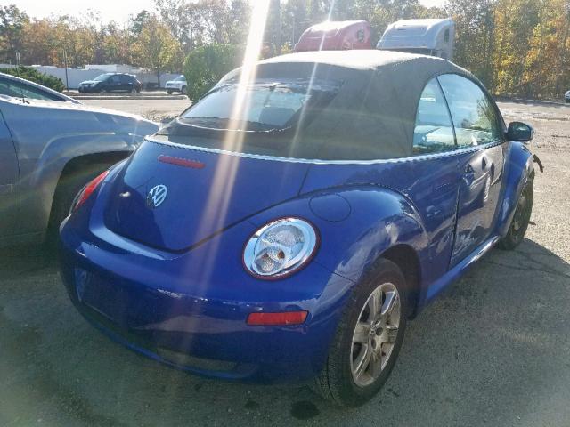 3VWRF31Y97M402115 - 2007 VOLKSWAGEN NEW BEETLE 蓝色 照片 4