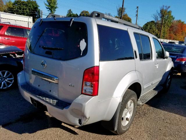 5N1AR18W36C652753 - 2006 NISSAN PATHFINDER SILVER photo 4