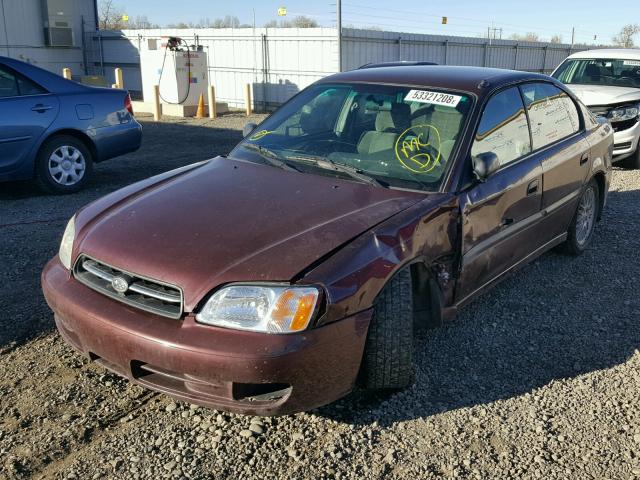 4S3BE635417204300 - 2001 SUBARU LEGACY L BURGUNDY photo 2