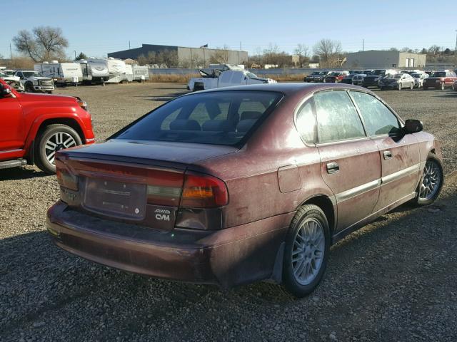 4S3BE635417204300 - 2001 SUBARU LEGACY L BURGUNDY photo 4