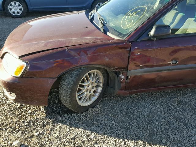 4S3BE635417204300 - 2001 SUBARU LEGACY L BURGUNDY photo 9