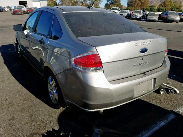 1FAHP34N68W250346 - 2008 FORD FOCUS S/SE GRAY photo 3