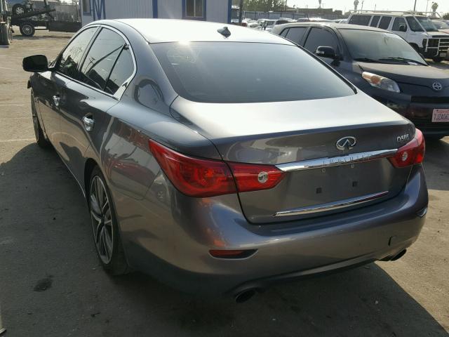 JN1AV7AP6EM690527 - 2014 INFINITI Q50 HYBRID GRAY photo 3