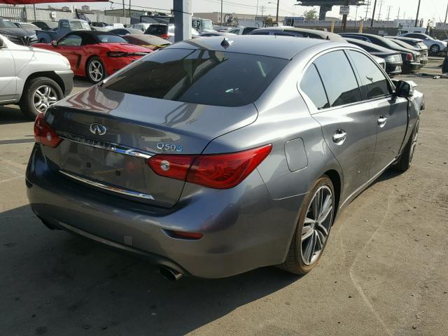 JN1AV7AP6EM690527 - 2014 INFINITI Q50 HYBRID GRAY photo 4