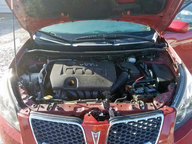 5Y2SP67869Z427338 - 2009 PONTIAC VIBE RED photo 7